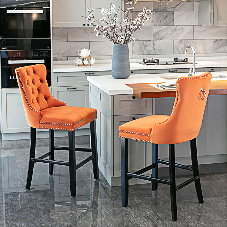 Velvet upholstered bar stools new arrivals